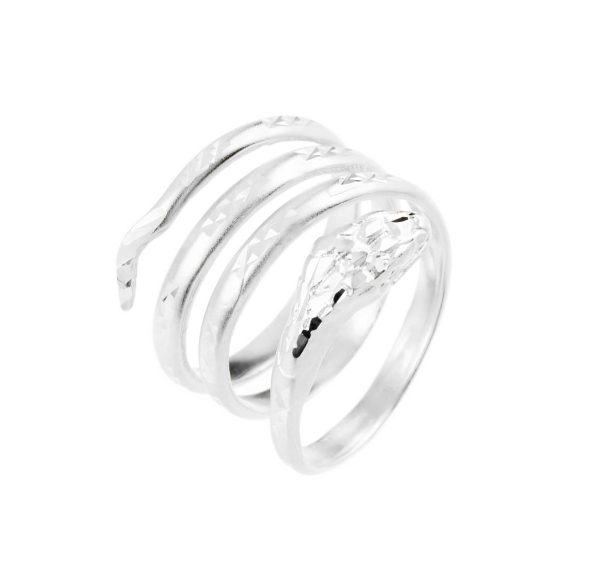 Coiled Serpent Ring in 9ct White Gold