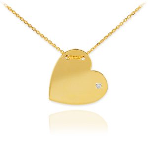 Diamond Heart Pendant Necklace in 9ct Gold