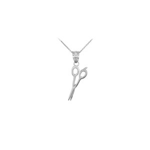 Sleek Scissors Pendant Necklace in Sterling Silver