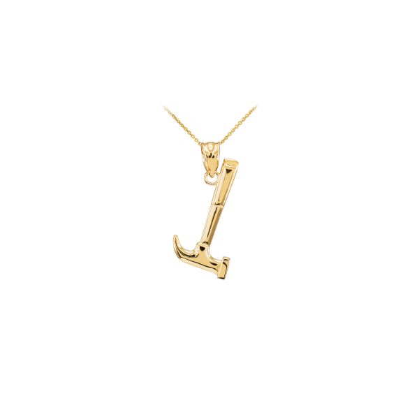 Men's Minimalist Hammer Pendant Necklace in 9ct Gold