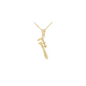 Men's Monkey Wrench Pendant Necklace in 9ct Gold