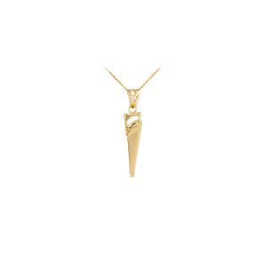 Men's Saw Pendant Necklace in 9ct Gold