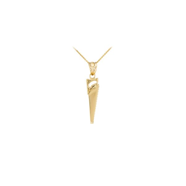 Men's Saw Pendant Necklace in 9ct Gold