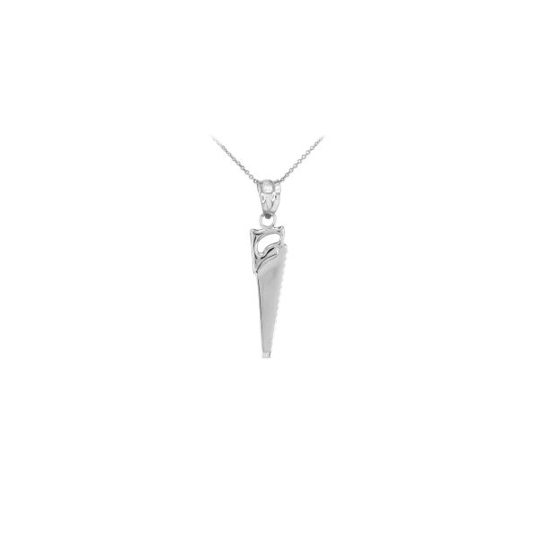 Men's Saw Pendant Necklace in Sterling Silver