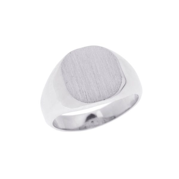 Men's Classic Signet Ring in 9ct White Gold