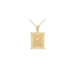 Cancer Zodiac Pendant Necklace in 9ct Gold