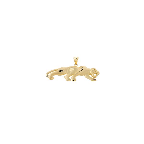 Sleek Lion Charm Pendant Necklace in 9ct Gold