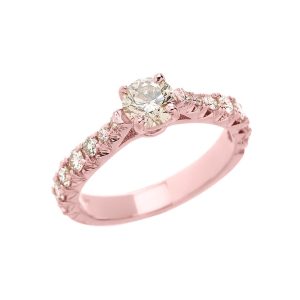 Brilliant Cut Diamond Engagement Ring, 0.52 ct in 9ct Rose Gold