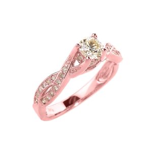 Diamond Elegant Infinity Band Engagement Ring in 9ct Rose Gold