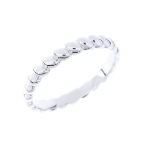 Stackable Rice Beaded Thumb Ring in Sterling Silver