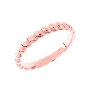 Stackable Rice Beaded Stackable Thumb Ring in 9ct Rose Gold