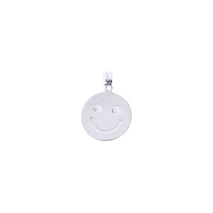 Smiles Medallion Pendant Necklace in 9ct White Gold