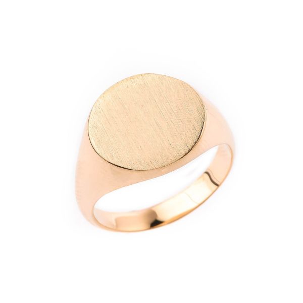 Men's Rounded Signet Ring in 9ct Gold