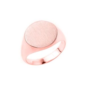 Men's Rounded Signet Ring in 9ct Rose Gold