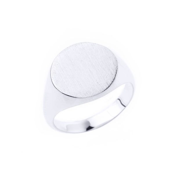 Men's Rounded Signet Ring in Sterling Silver