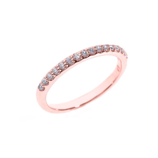 CZ Stackable Wedding Ring in 9ct Rose Gold