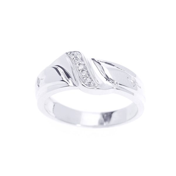 Men's Diamond Wedding Ring in Sterling Silver