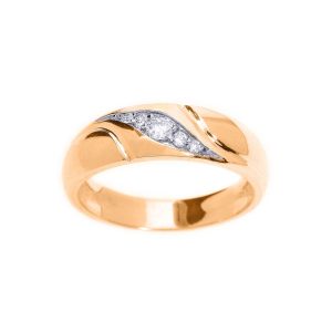 Men's Diamond Embellished Wave Wedding Ring in 9ct Gold