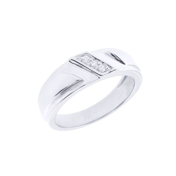 Men's Diamond Wedding Ring in Sterling Silver