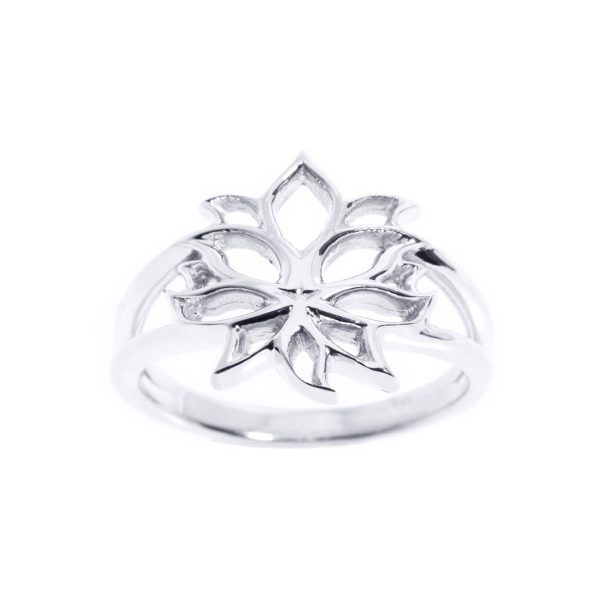 Blossoming Lotus Cutout Ring in Sterling Silver