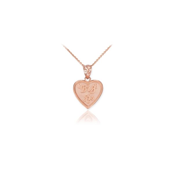 Big Sis Heart Pendant Necklace in 9ct Rose Gold