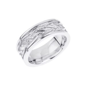 Men's Celtic Comfort Fit Knot Band Ring in Sterling Silver