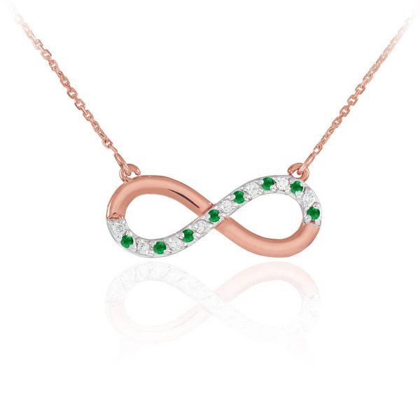 Diamond Infinity Pendant Necklace in 9ct Rose Gold