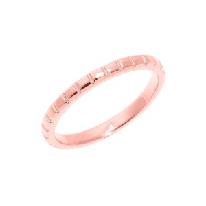 Stackable Textured Thumb Ring in 9ct Rose Gold