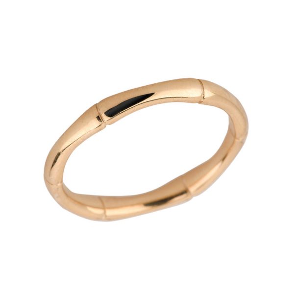 Stackable Bamboo Band Thumb Ring in 9ct Gold