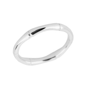 Stackable Bamboo Band Thumb Ring in 9ct White Gold