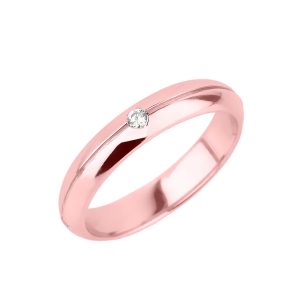 Men's Diamond Stackable Wedding Ring in 9ct Rose Gold