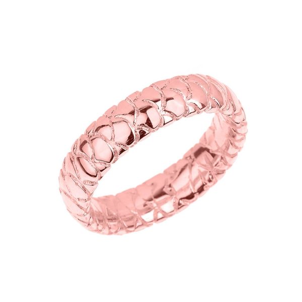 Textured Wedding Ring in 9ct Rose Gold