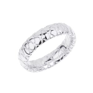 Textured Wedding Ring in 9ct White Gold