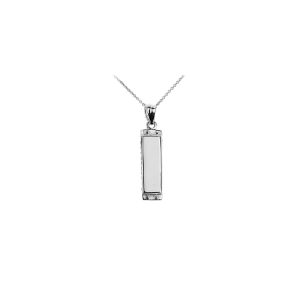 Sleek Harmonica Pendant Necklace in 9ct White Gold