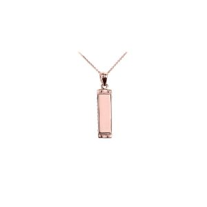 Sleek Harmonica Pendant Necklace in 9ct Rose Gold