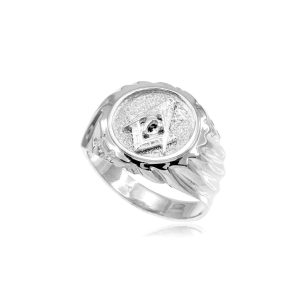 Men's Masonic Ring in Sterling Silver