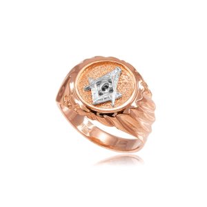 Men's Masonic Ring in 9ct Rose Gold