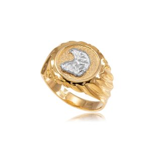 Men's Eagle Head Ring in 9ct Gold