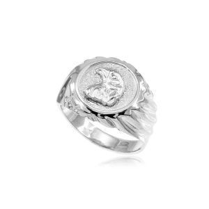 Men's Eagle Head Ring in Sterling Silver