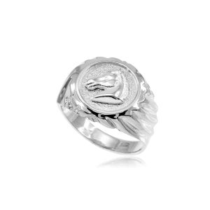 Men's Horse Head Ring in Sterling Silver