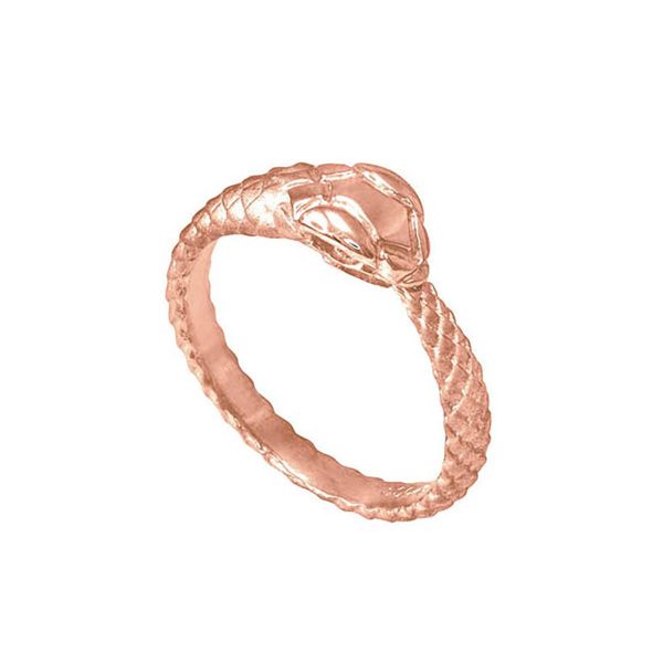 Men's Understated Textured Snake Thumb Ring in 9ct Rose Gold