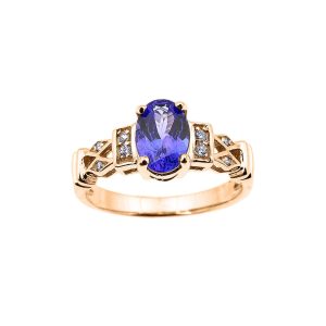 Tanzanite & Diamond Majesty Gemstone Ring in 9ct Gold