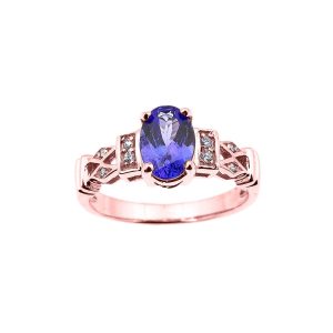 Tanzanite & Diamond Majesty Gemstone Ring in 9ct Rose Gold