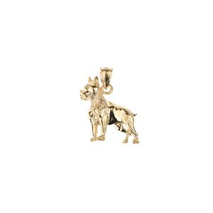 Boxer Dog Pendant Necklace in 9ct Gold