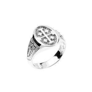 Men's Unisex Jerusalem Ring in Sterling Silver