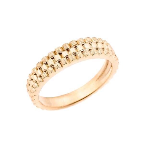 Stackable Watchband Unisex Ring in 9ct Gold