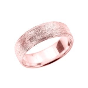 Men's Satin Finished Unisex Wedding Ring in 9ct Rose Gold