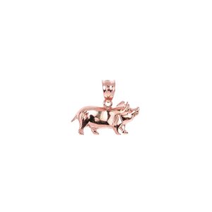 Sleek Pig Pendant Necklace in 9ct Rose Gold