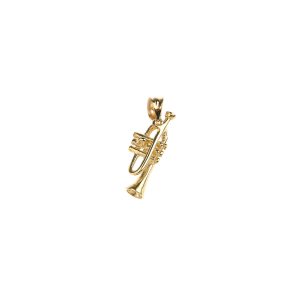 Trumpet Charm Pendant Necklace in 9ct Gold