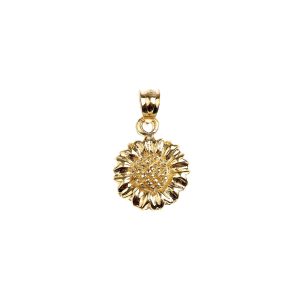 Blooming Sunflower Pendant Necklace in 9ct Gold